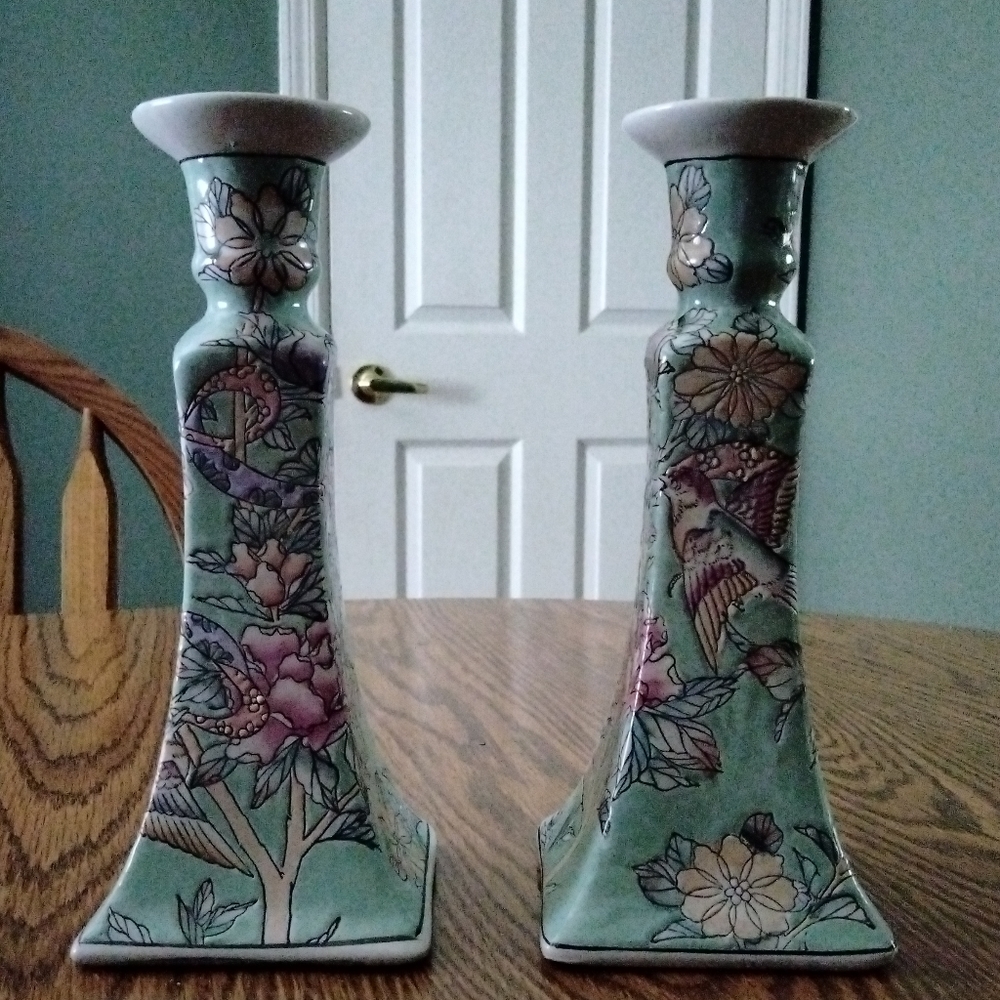 Vintage Chinoiserie Candle Holders Beautiful